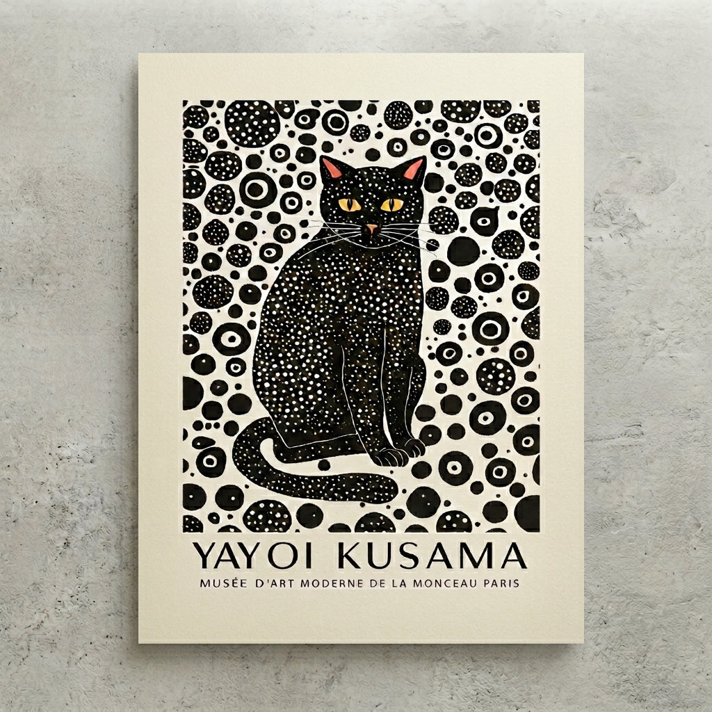Lámina minimalista de gato negro