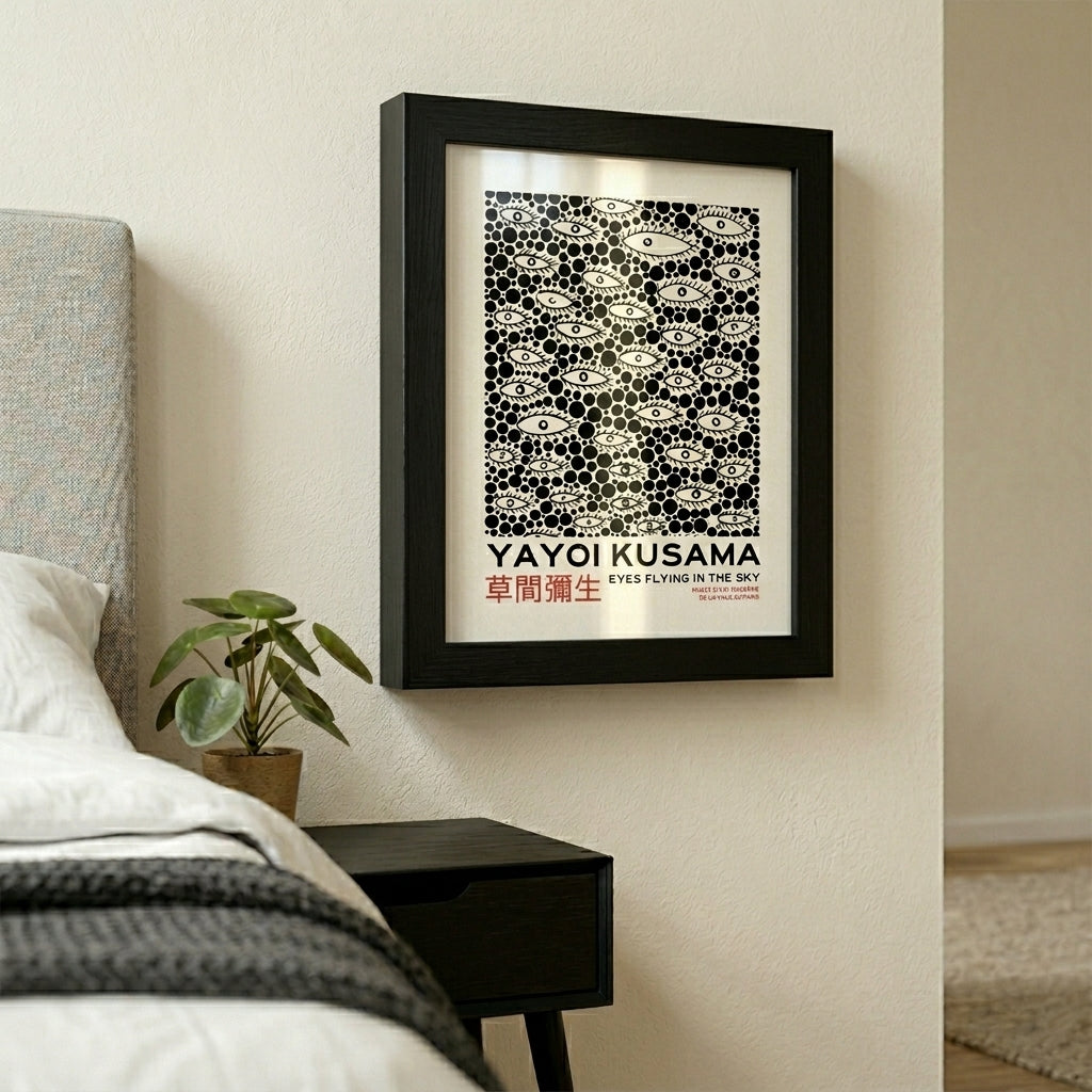 Póster de lunares y ojos inspirado en Yayoi Kusama