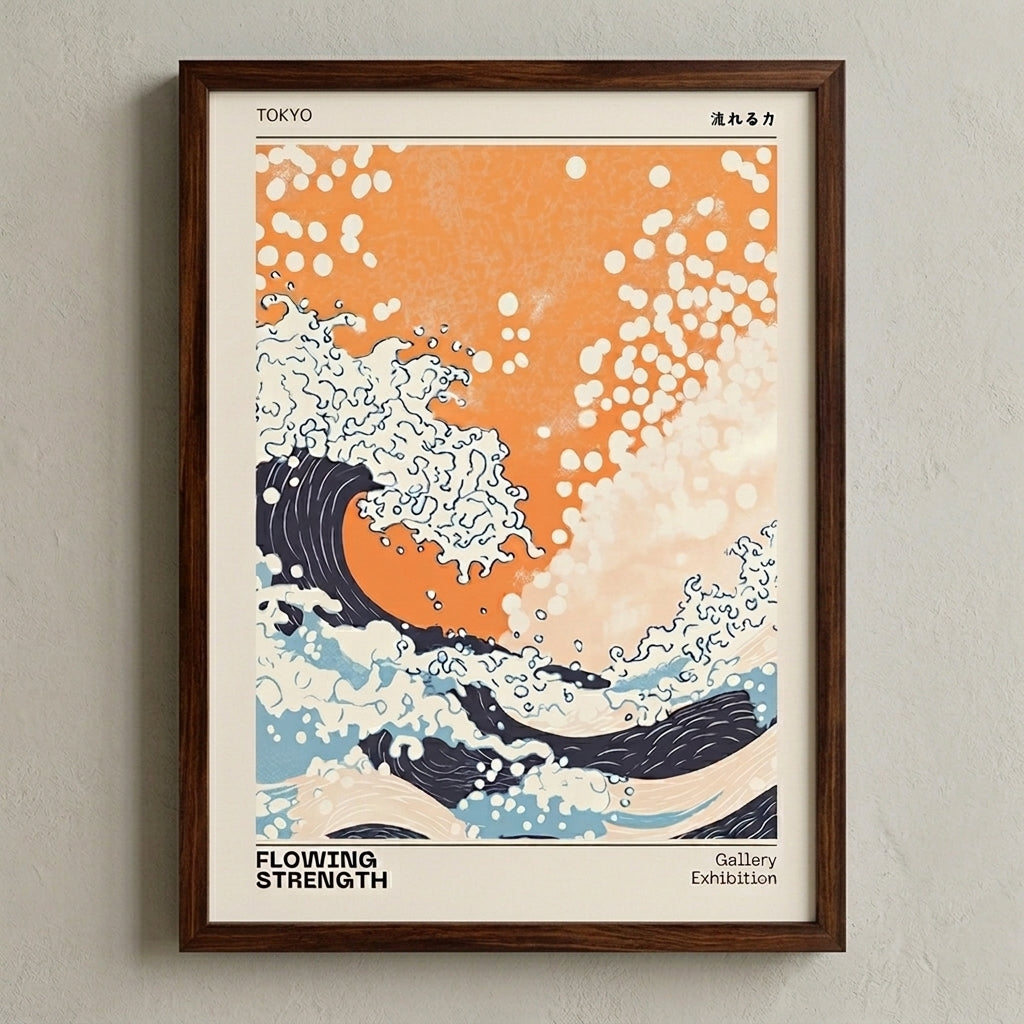 Lámina de la ola japonesa – Póster de exposición Tokio