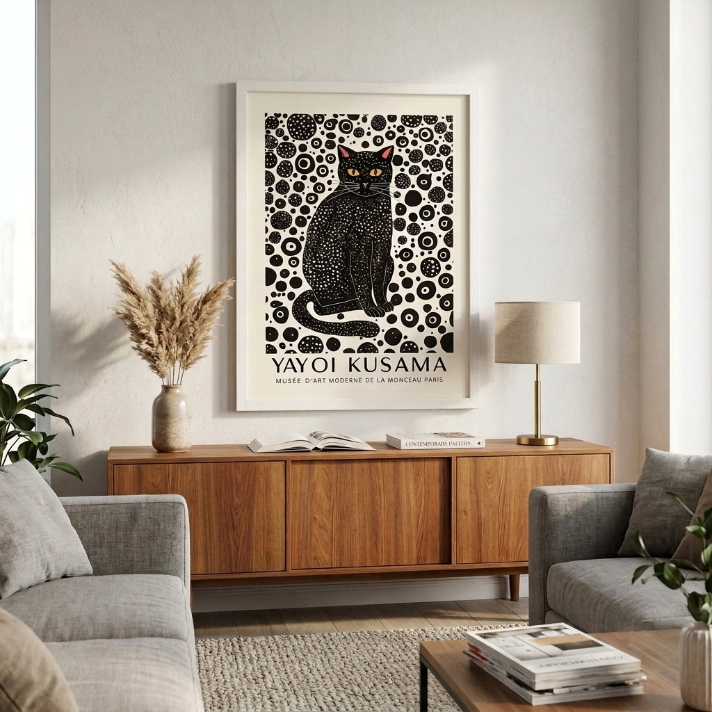 Lámina minimalista de gato negro