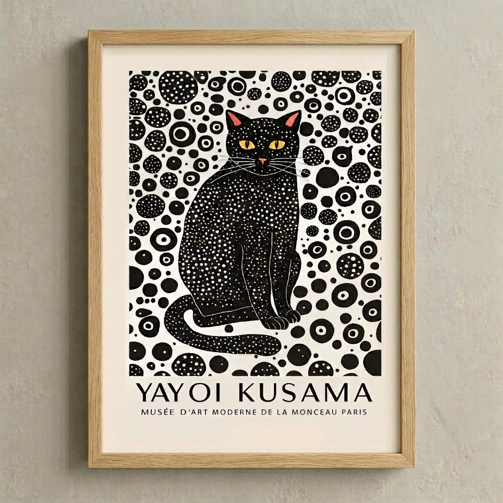 Lámina minimalista de gato negro