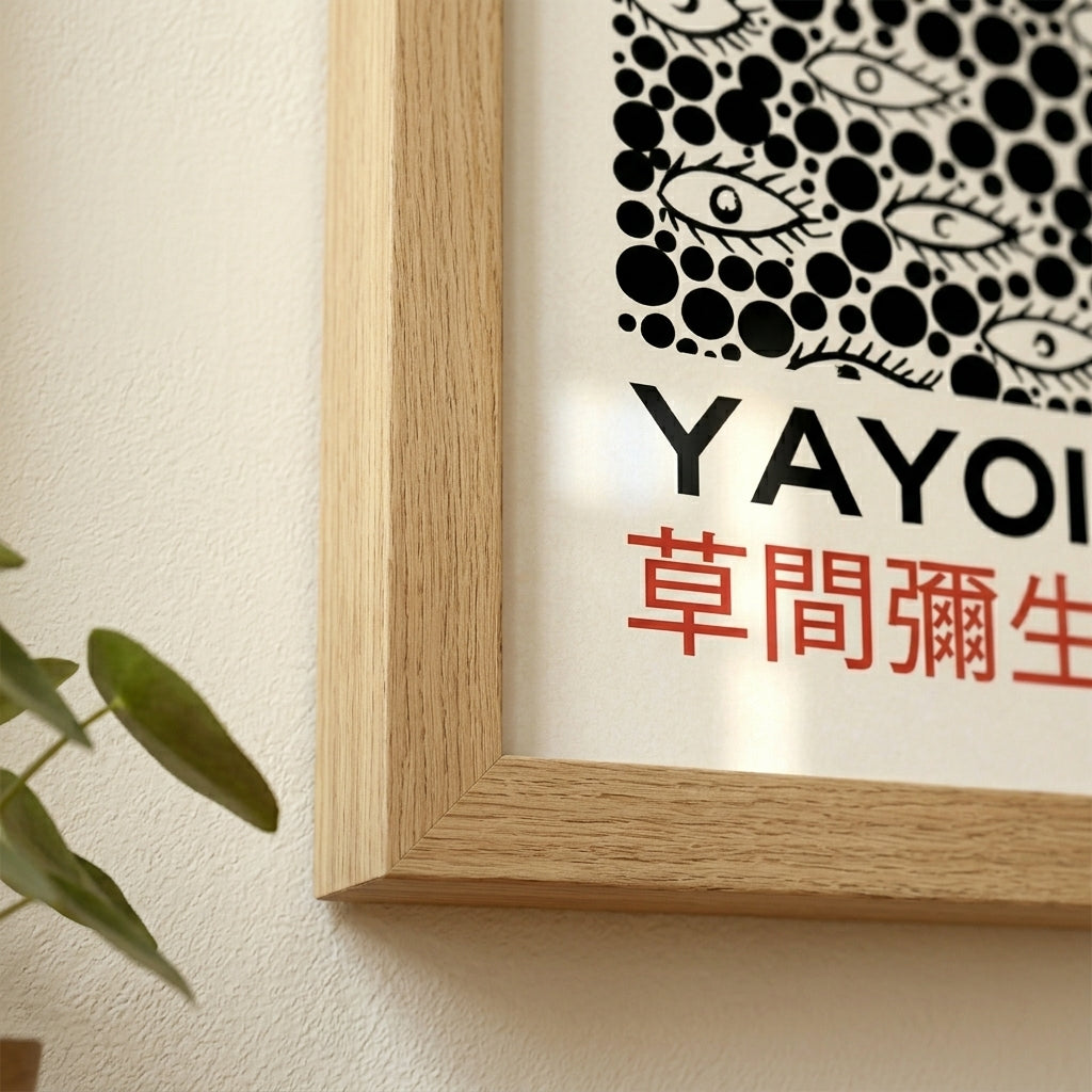 Póster de lunares y ojos inspirado en Yayoi Kusama