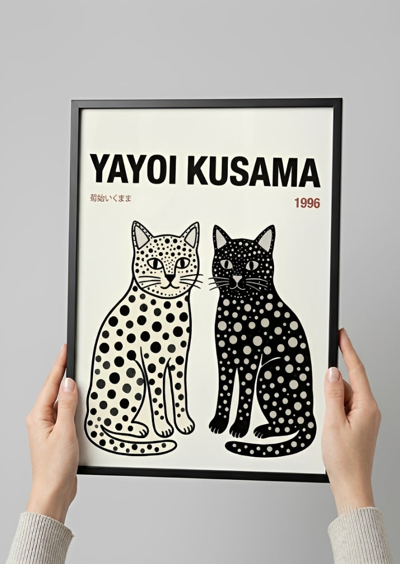 Póster Yayoi Kusama Gatos Tokio 1996