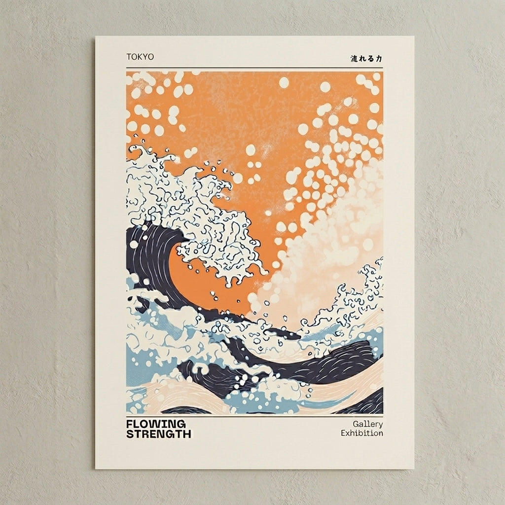 Lámina de la ola japonesa – Póster de exposición Tokio