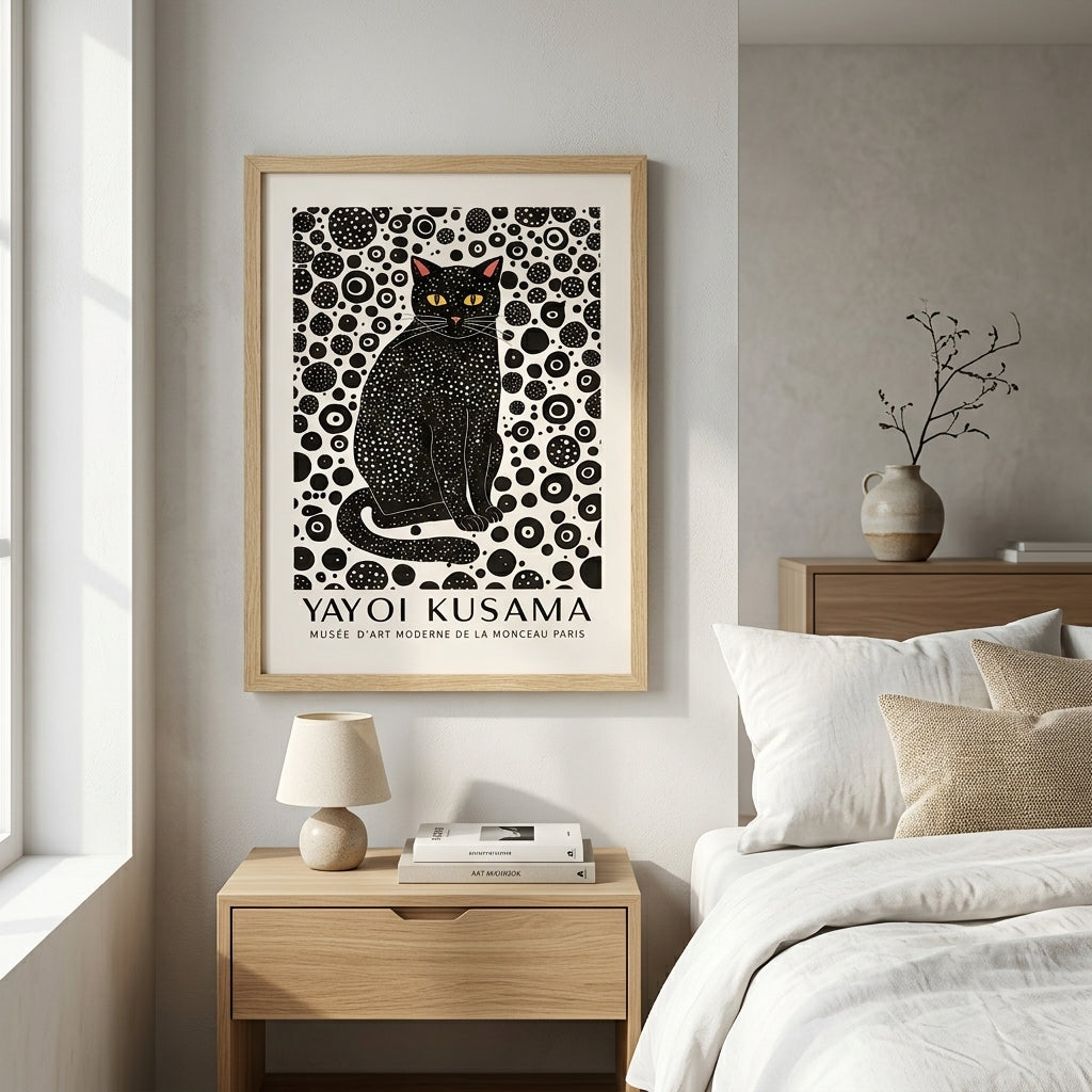 Lámina minimalista de gato negro