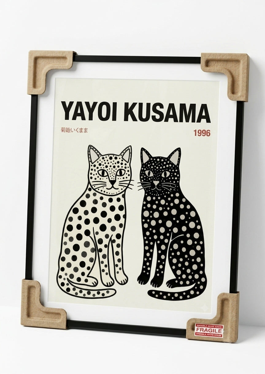 Póster Yayoi Kusama Gatos Tokio 1996