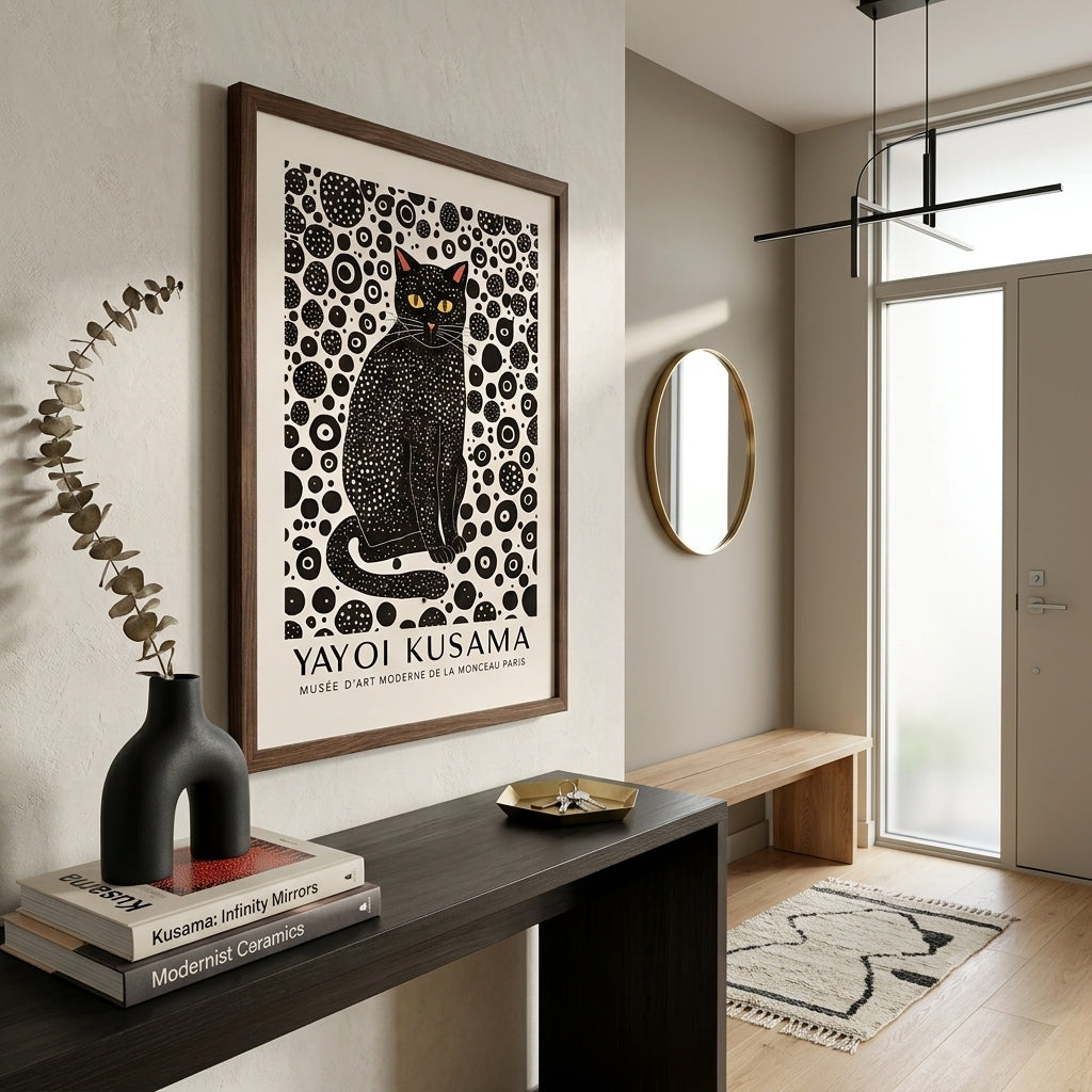 Lámina minimalista de gato negro