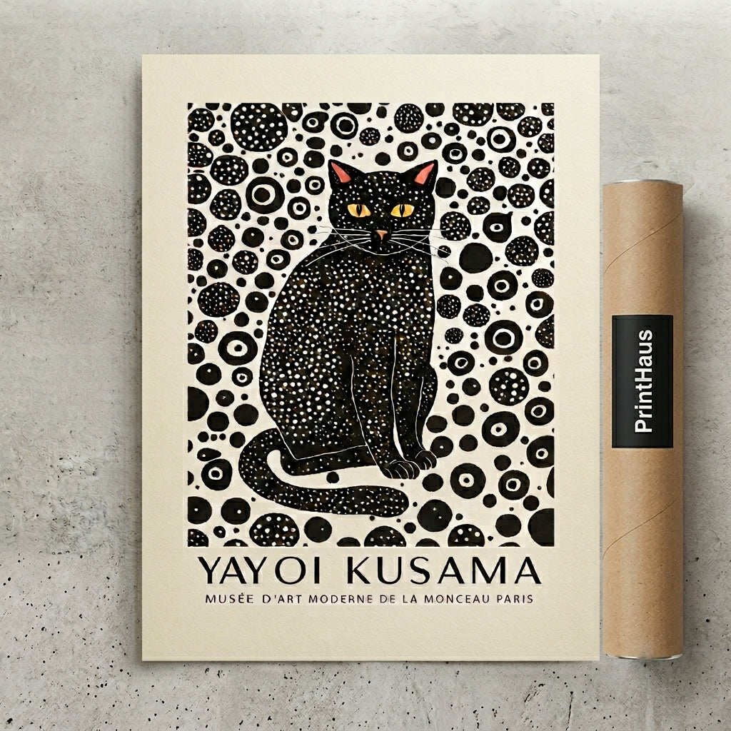 Lámina minimalista de gato negro