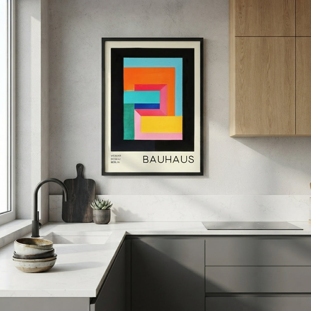 Lámina de arte abstracto geométrico Bauhaus