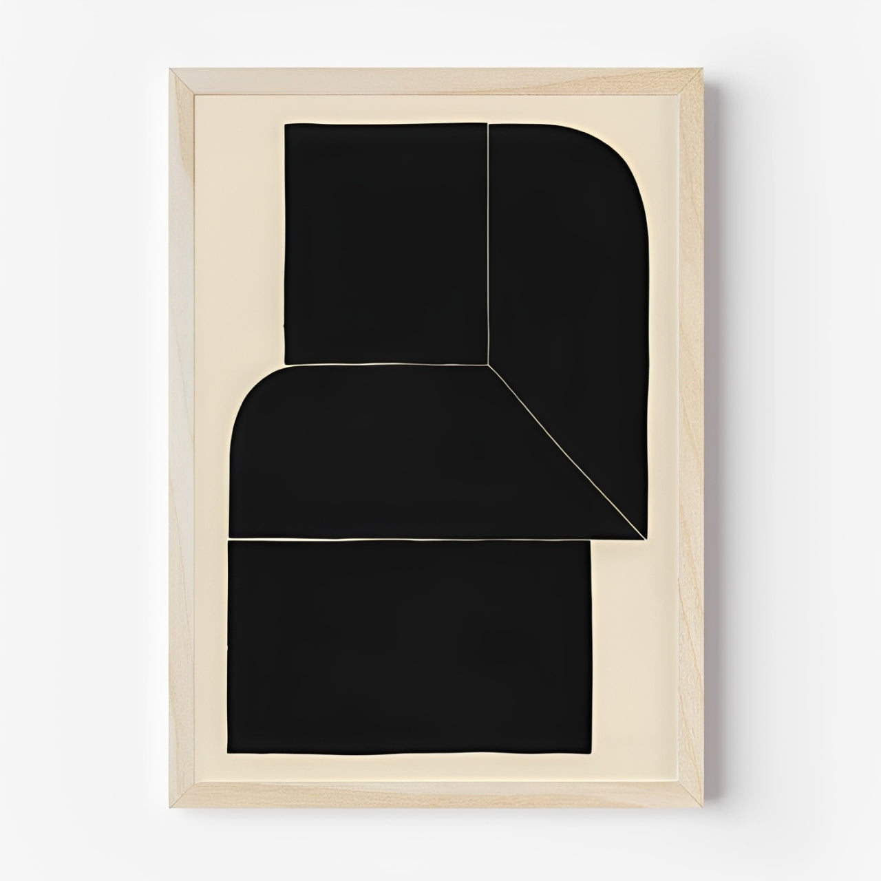 Lámina de arte abstracto minimalista en negro