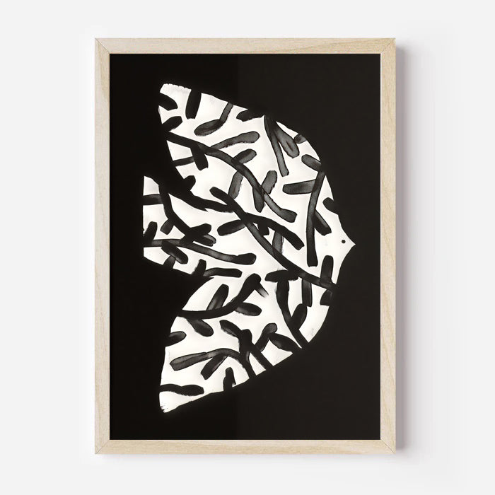 Lámina de arte abstracto en blanco y negro