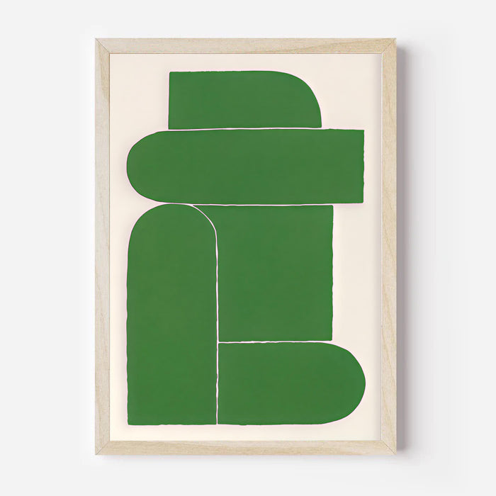 Lámina de arte abstracto moderno en verde