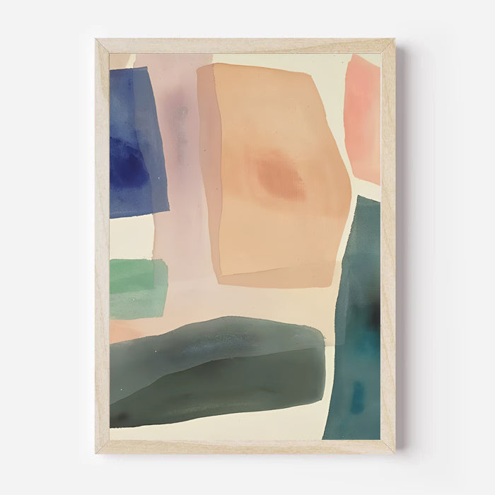 Lámina de arte abstracto moderno en tonos pastel