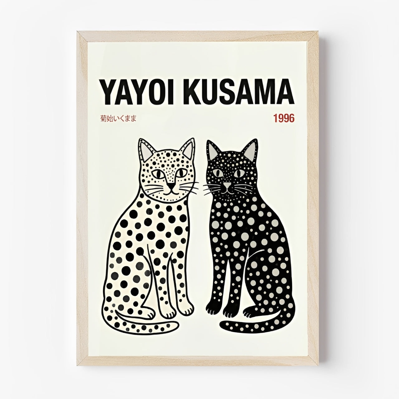 Póster Yayoi Kusama Gatos Tokio 1996