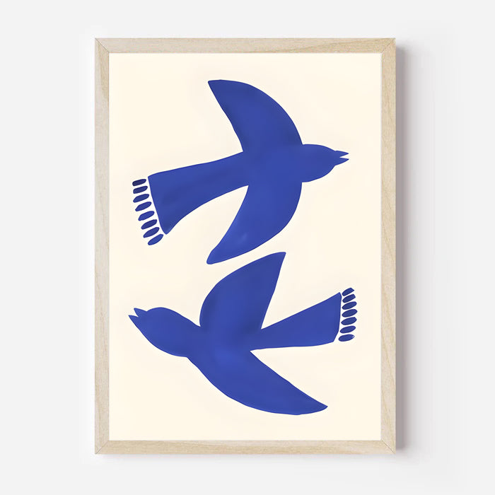 Lámina minimalista de pájaro azul