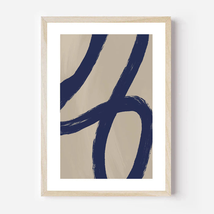 Lámina minimalista abstracta en azul marino