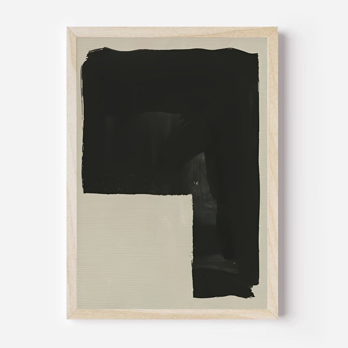 Lámina de arte abstracto minimalista en negro
