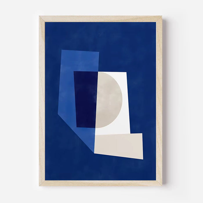 Lámina de arte abstracto geométrico azul
