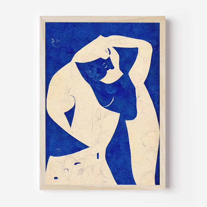 Lámina de desnudo abstracto en azul