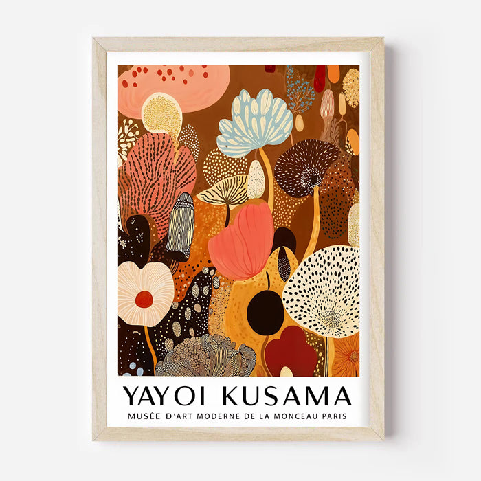 Lámina floral inspirada en Yayoi Kusama