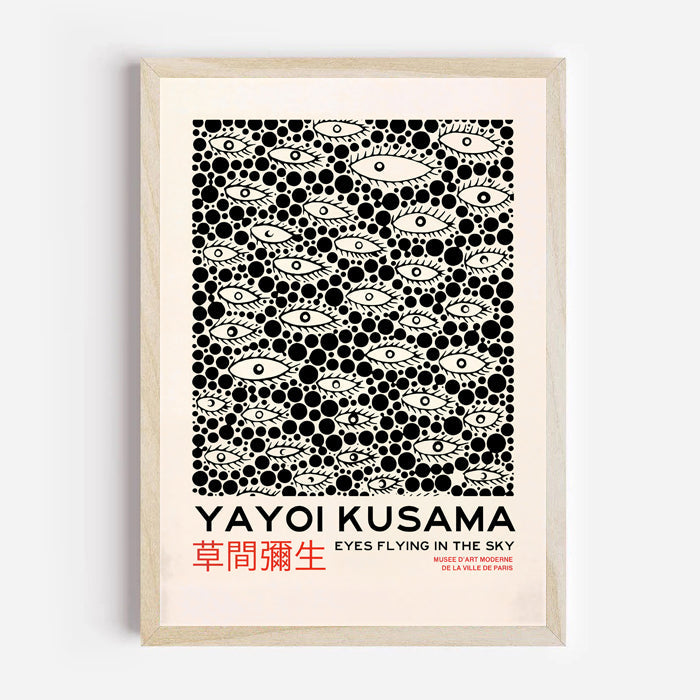 Póster de lunares y ojos inspirado en Yayoi Kusama