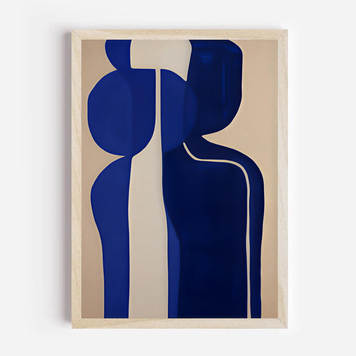 Lámina minimalista de figura abstracta en azul