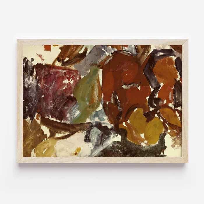 Lámina de arte abstracto en tonos cálidos y terrosos