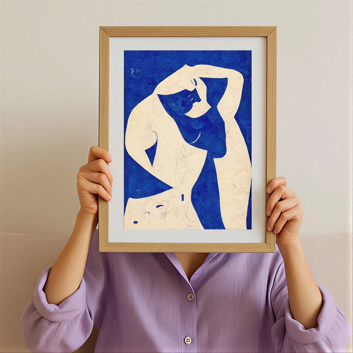 Lámina de desnudo abstracto en azul