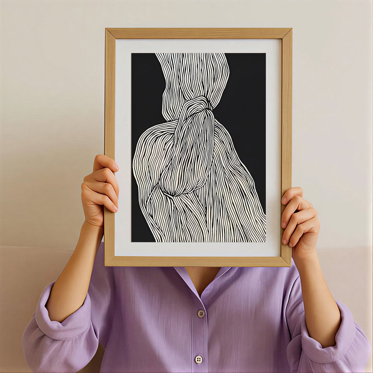 Lámina de arte abstracto en blanco y negro