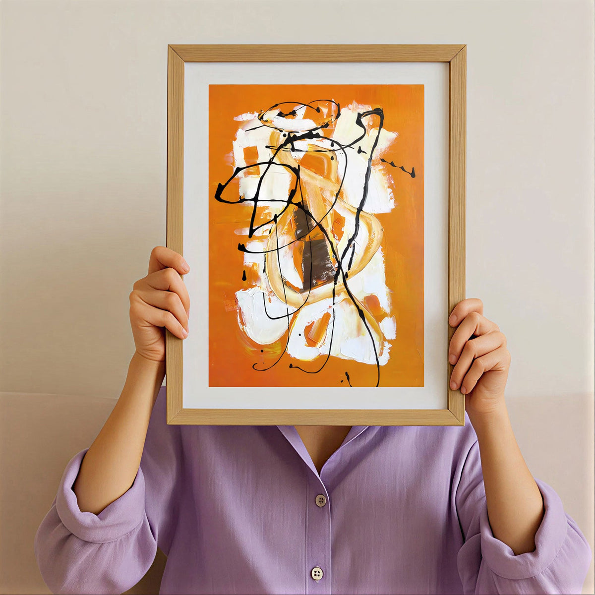 Lámina de arte abstracto naranja