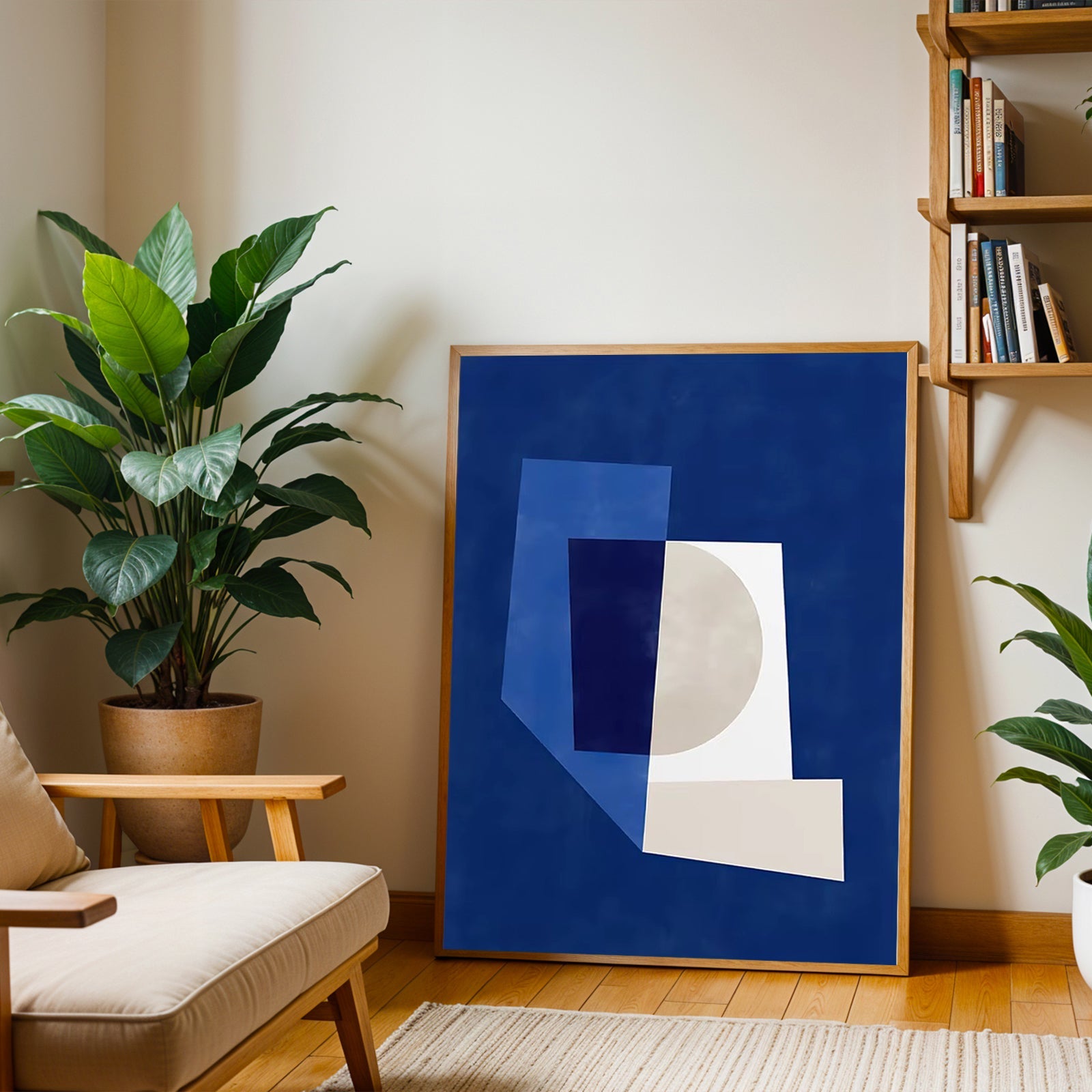 Lámina de arte abstracto geométrico azul
