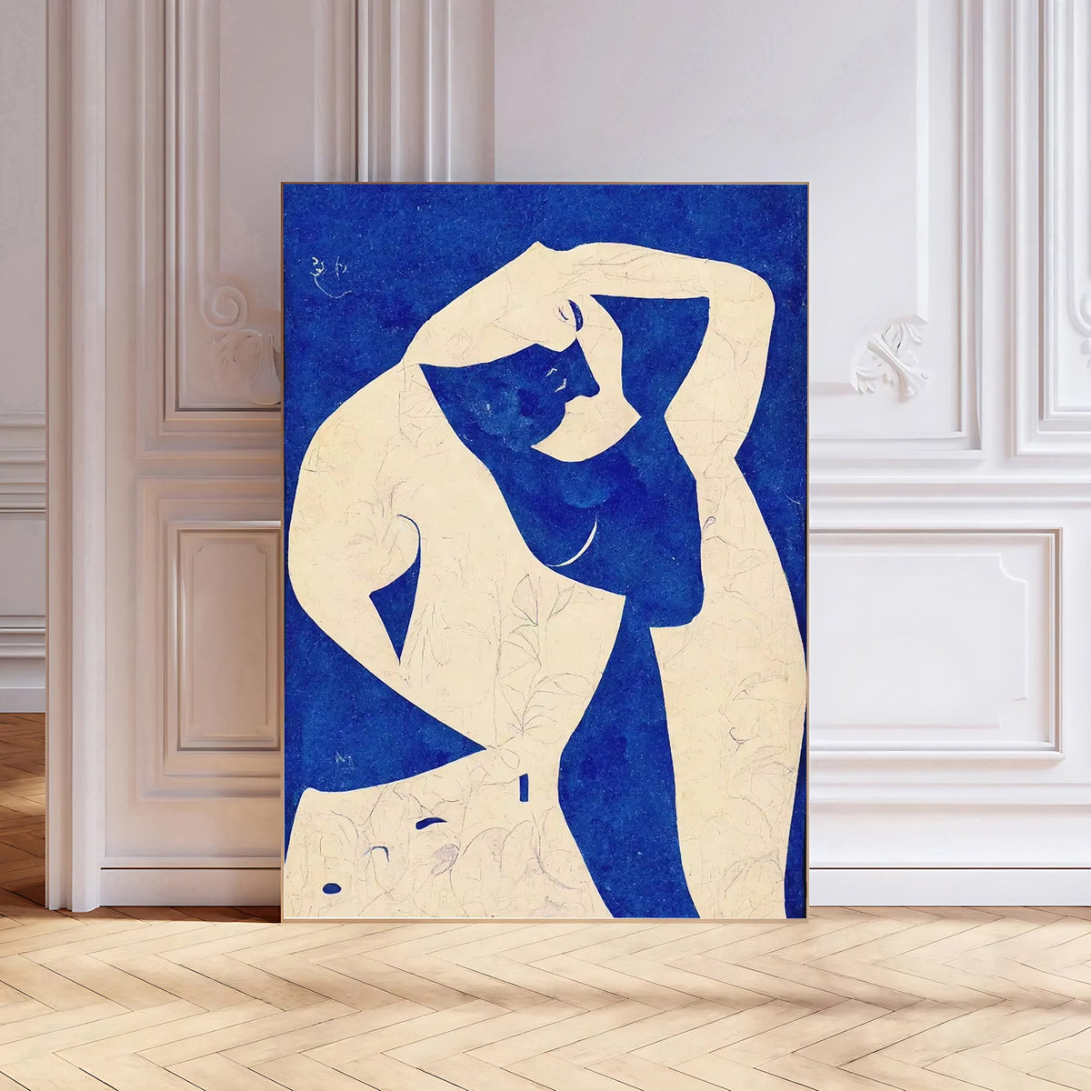 Lámina de desnudo abstracto en azul