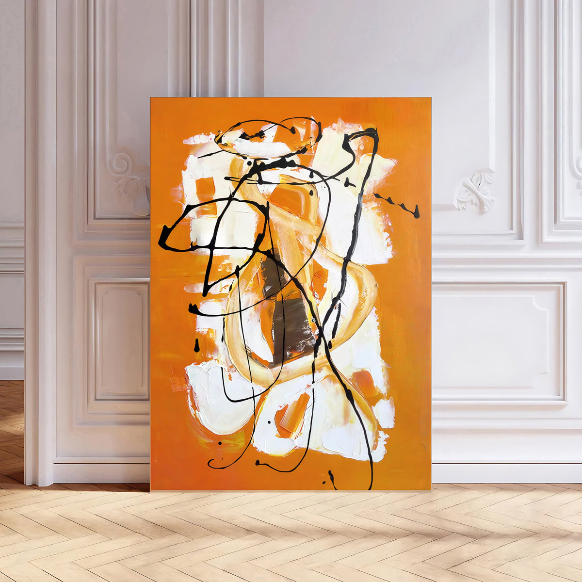 Lámina de arte abstracto naranja