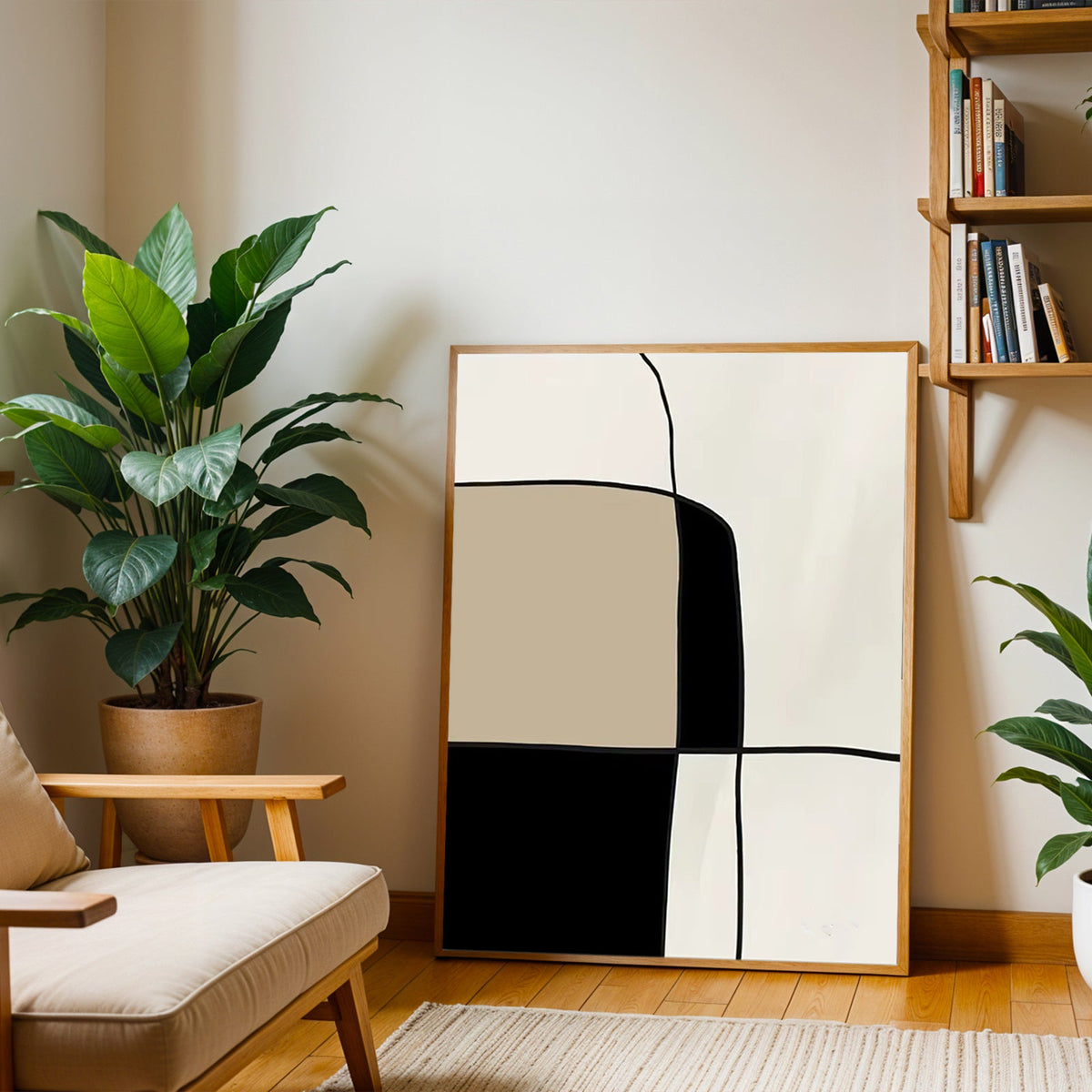 Lámina de arte abstracto en tonos neutros