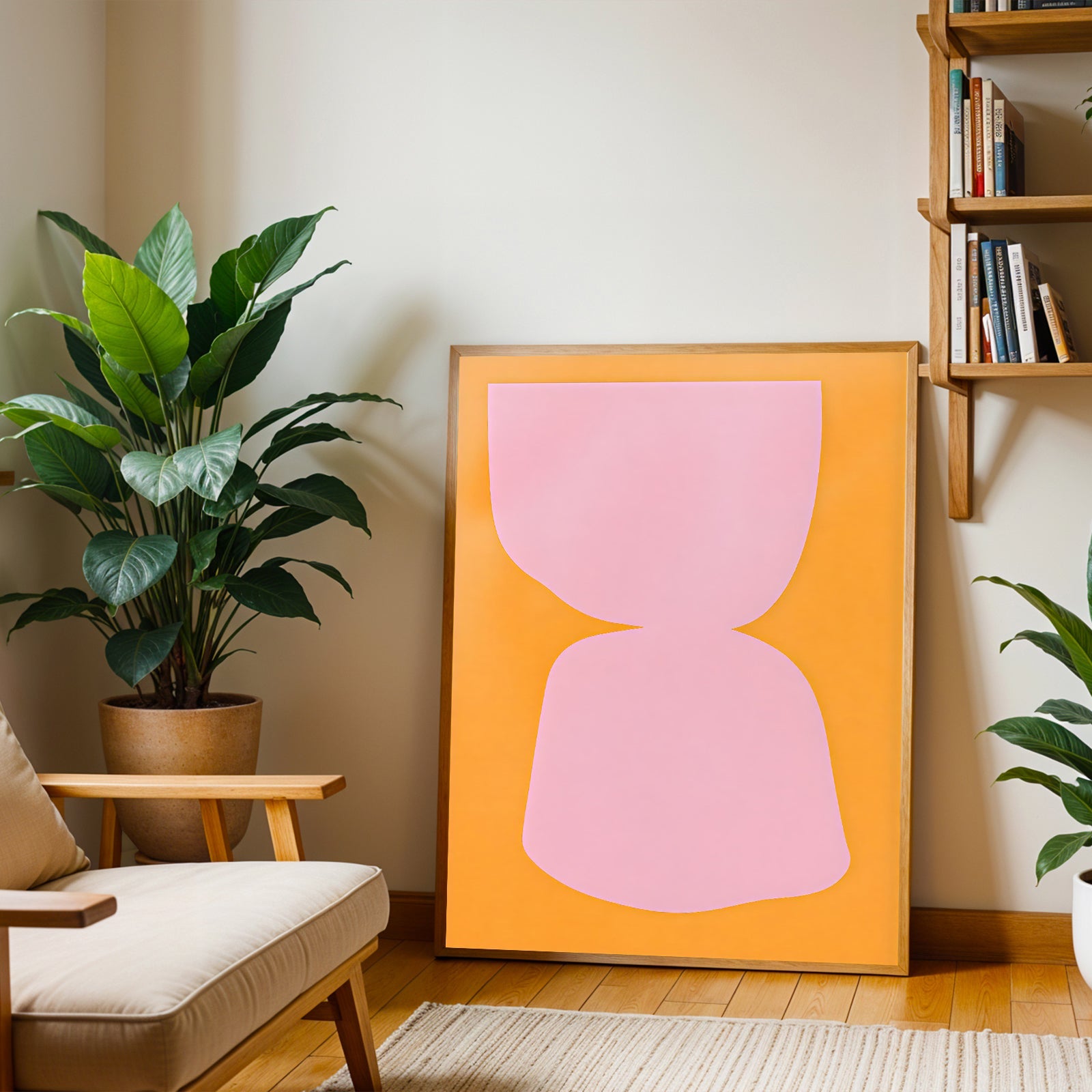 Póster de arte abstracto moderno en tonos pastel