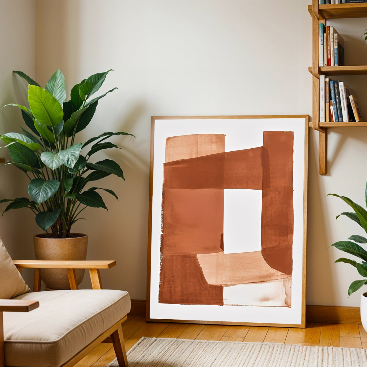 Lámina de arte abstracto en tonos tierra