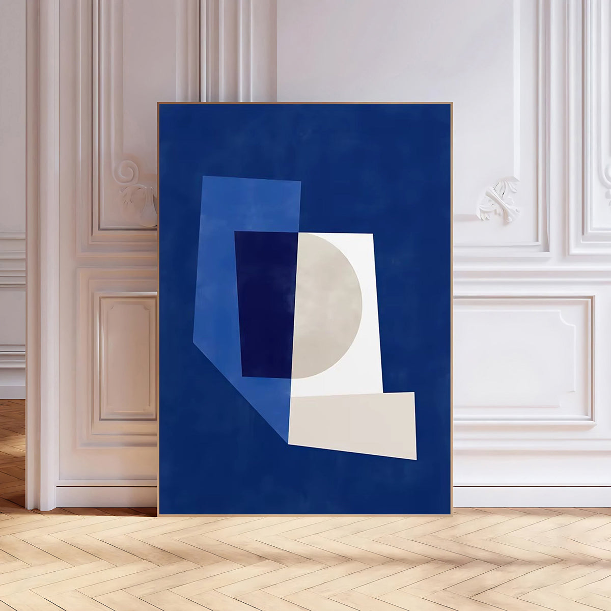 Lámina de arte abstracto geométrico azul