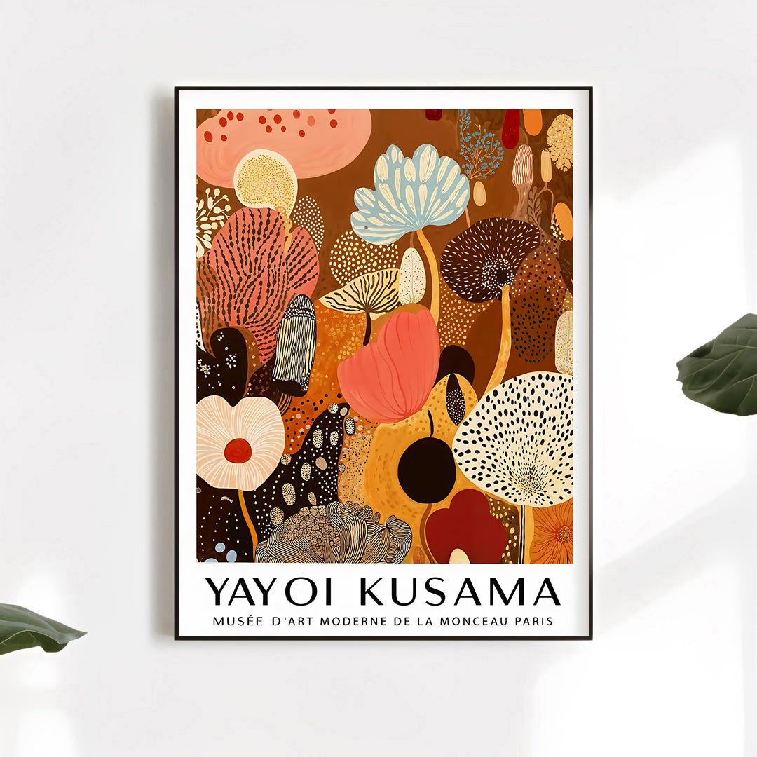 Lámina floral inspirada en Yayoi Kusama