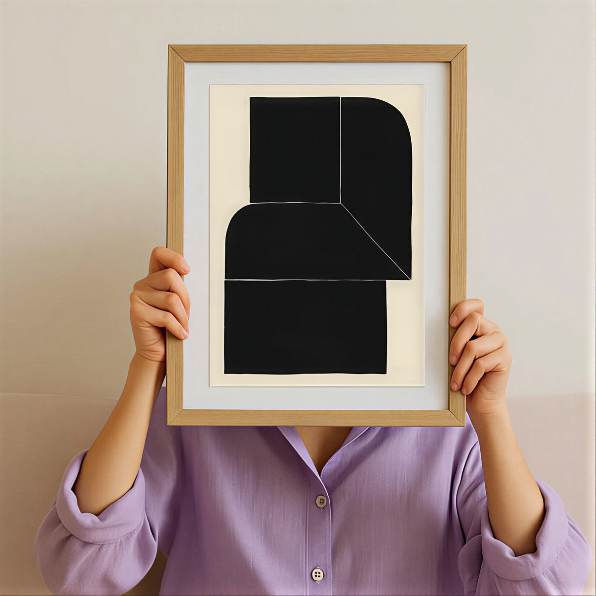 Lámina de arte abstracto minimalista en negro