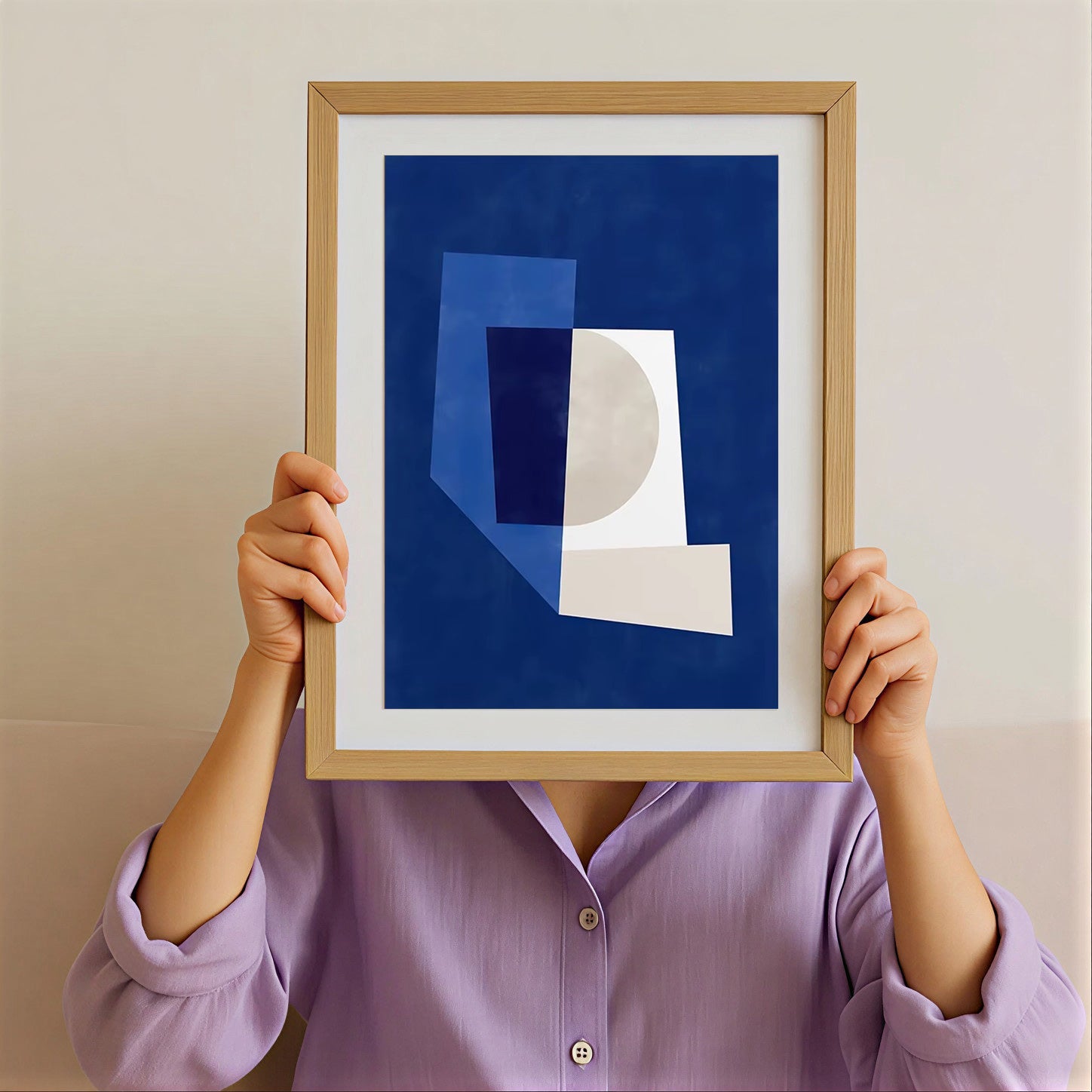 Lámina de arte abstracto geométrico azul