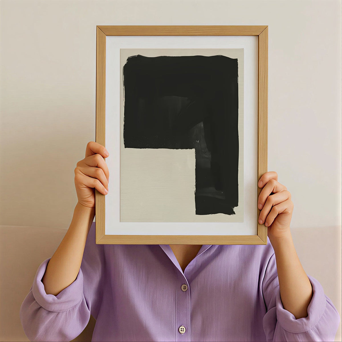 Lámina de arte abstracto minimalista en negro