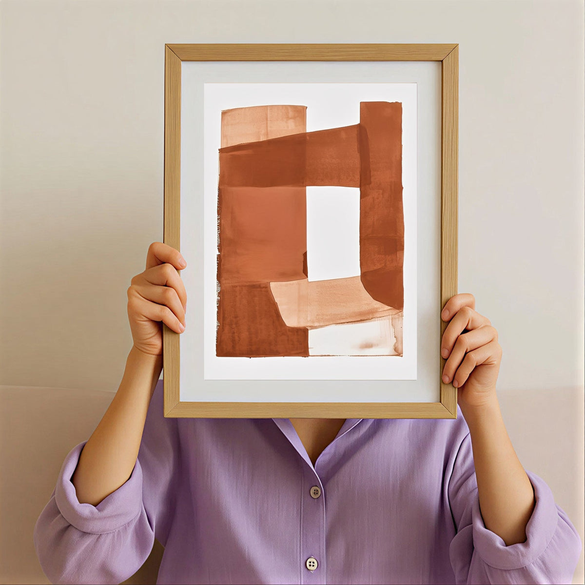 Lámina de arte abstracto en tonos tierra