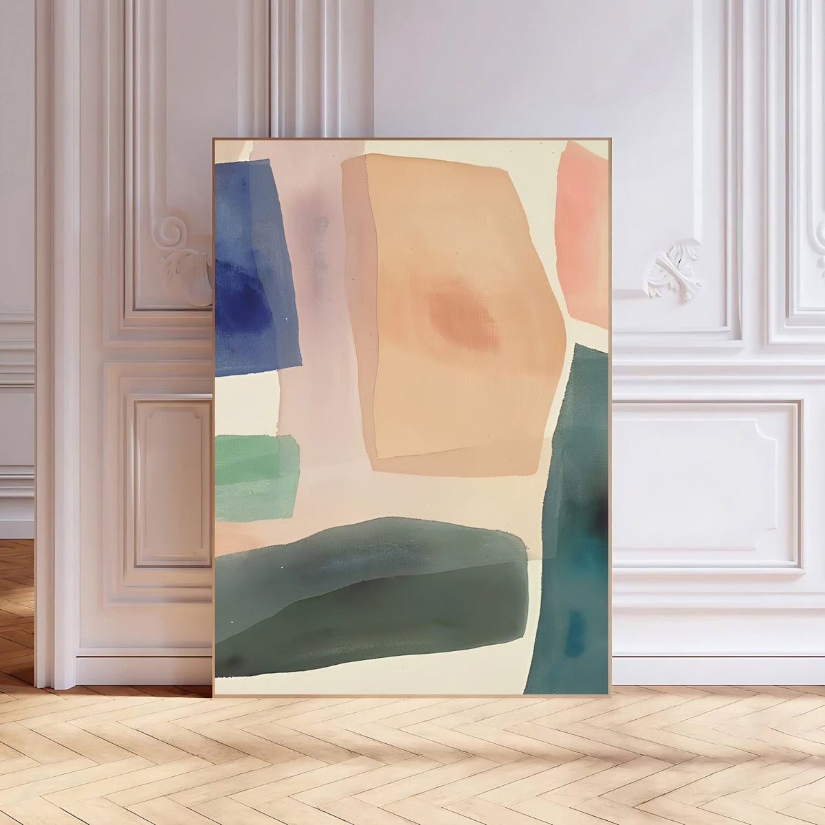 Lámina de arte abstracto moderno en tonos pastel