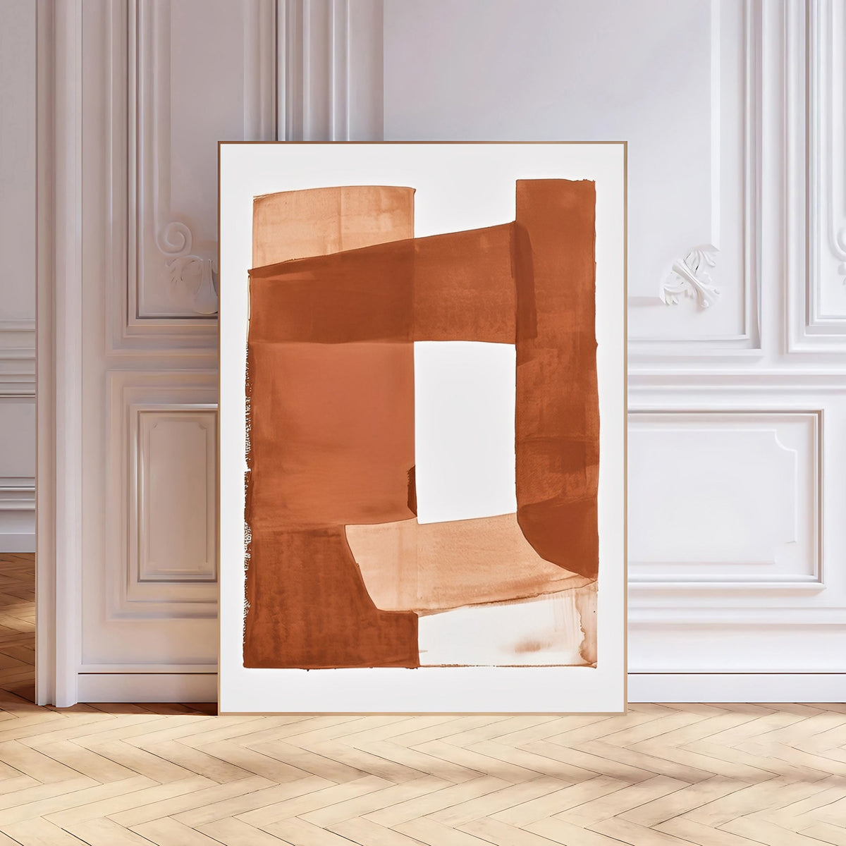 Lámina de arte abstracto en tonos tierra