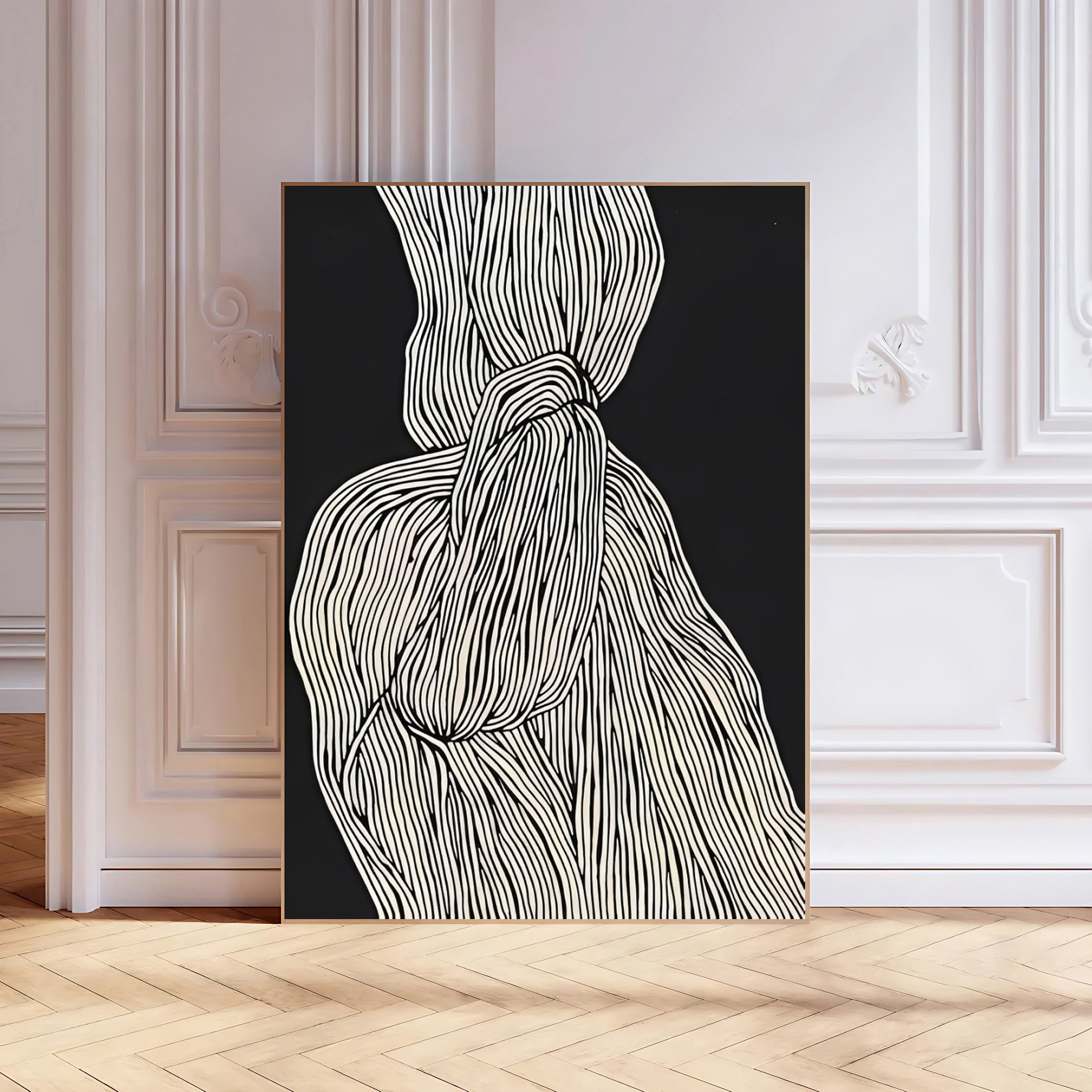 Lámina de arte abstracto en blanco y negro