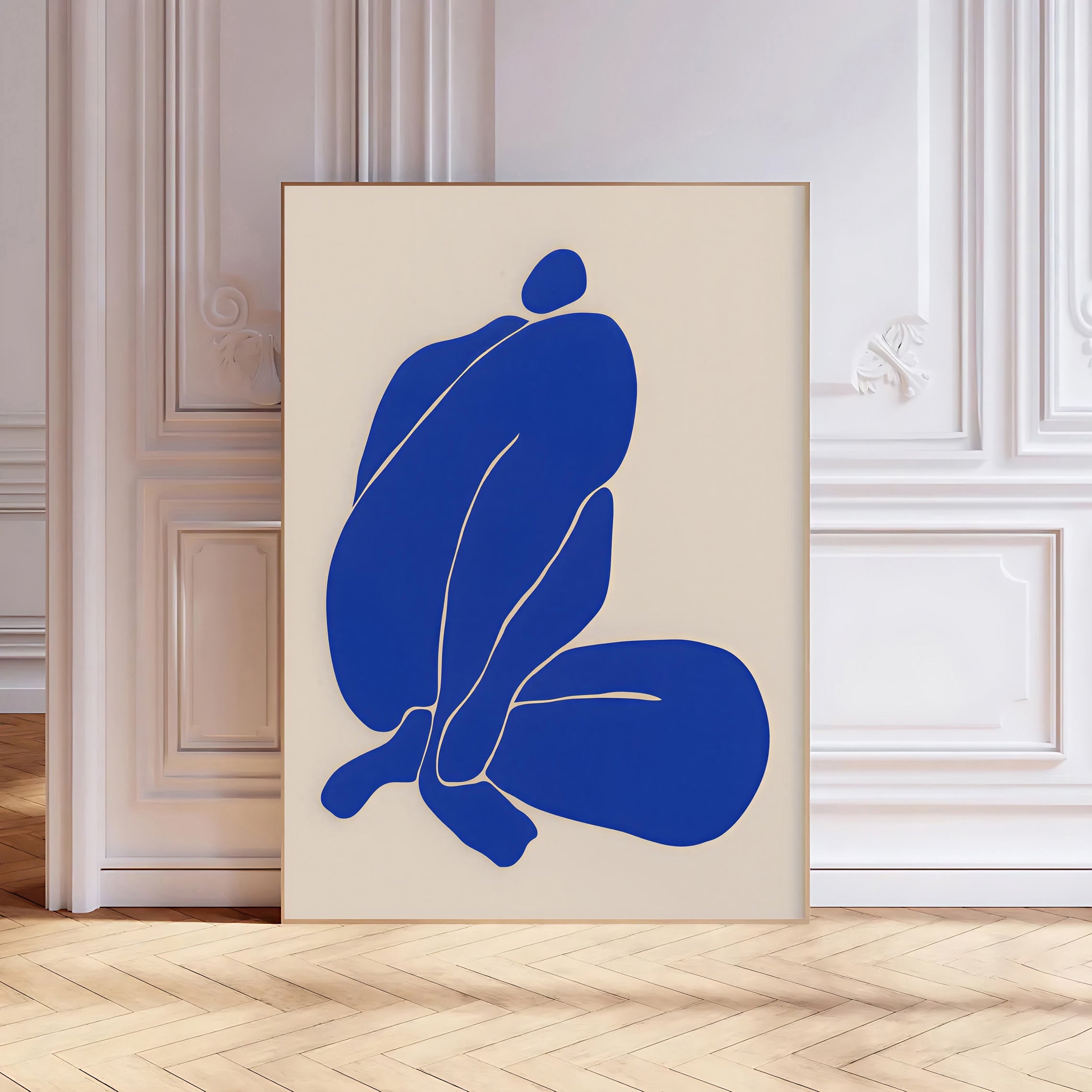 Lámina de figura abstracta en azul