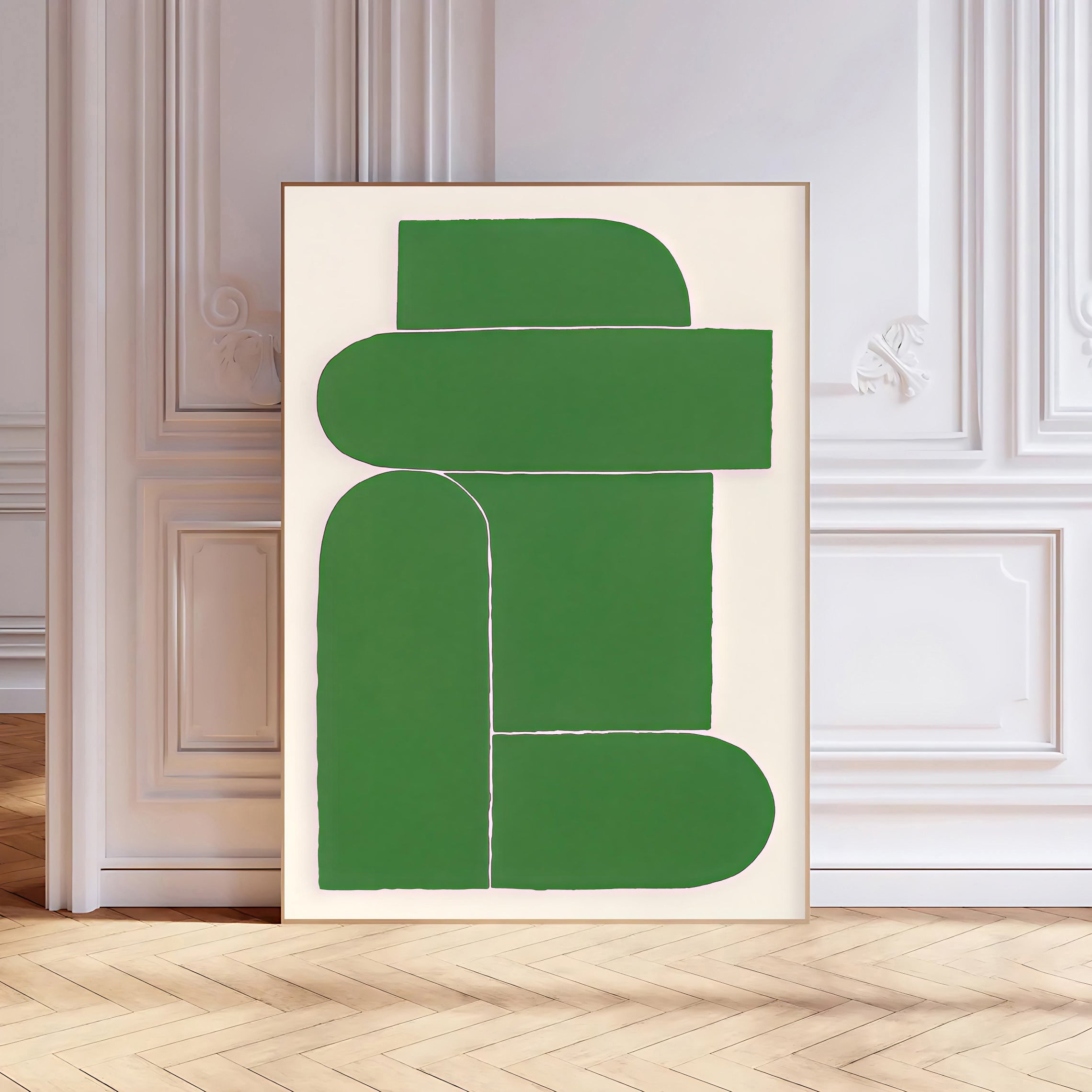 Lámina de arte abstracto moderno en verde