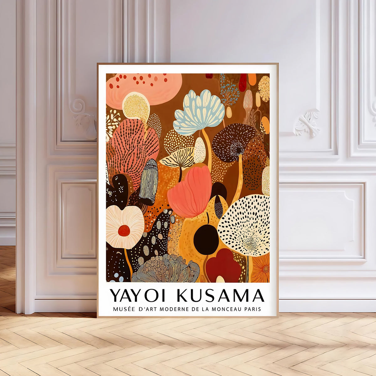 Lámina floral inspirada en Yayoi Kusama