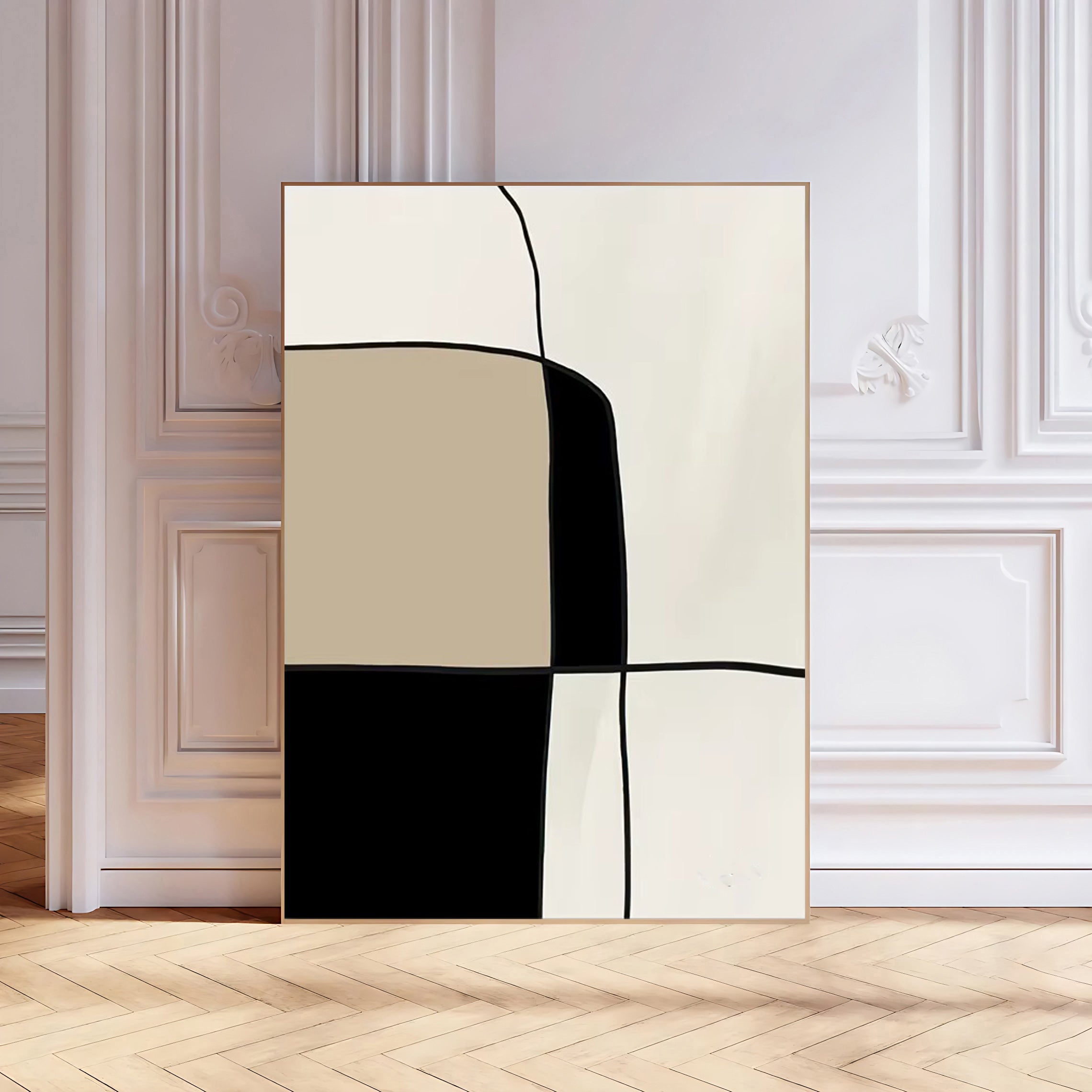 Lámina de arte abstracto en tonos neutros