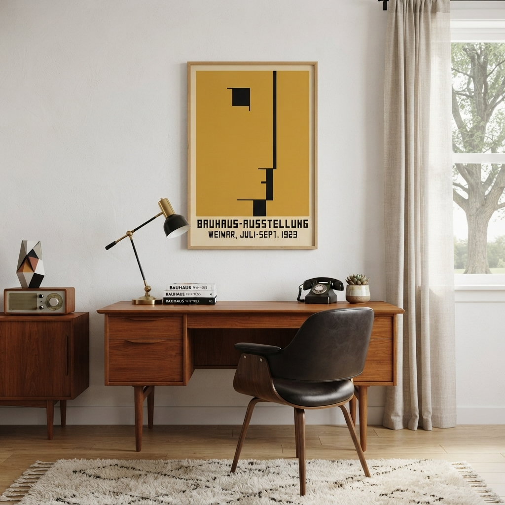 Lámina de exposición Bauhaus geométrica minimalista